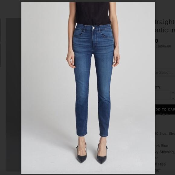 3x1 Straight Leg Authentic High Rise Denim Jean in Lex Dark Wash 26 / 2 - Picture 1 of 9